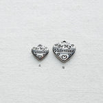 SG.458 // Surgical Steel Valentine Heart / Black Font Pendant , 2pc / 5-6557-06