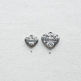 SG.458 // Surgical Steel Valentine Heart / Black Font Pendant , 2pc / 5-6557-06