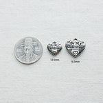 SG.458 // Surgical Steel Valentine Heart / Black Font Pendant , 2pc / 5-6557-06