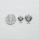 SG.458 // Surgical Steel Valentine Heart / Black Font Pendant , 2pc / 5-6557-06