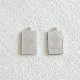 SG.441 // Surgical Steel Elizabeth Square Coin. Pendant , 2pc / 5-6569-02