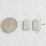 SG.441 // Surgical Steel Elizabeth Square Coin. Pendant , 2pc / 5-6569-02