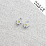 SG.478 // Surgical Steel White Flower 8*10mm Pendant, 2 pc / 5-6579-09