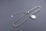 [ 925 Sterling silver ] Clip Chain Mix Silver Ankle Bracelet