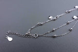 [ 925 Sterling silver ] Two-line Chain Heart Pendant Silver Ankle Bracelet
