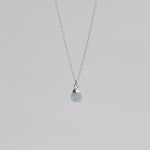 [ 925 Sterling silver ] Aqua Marin Natural Stone Rough Jewel Necklace