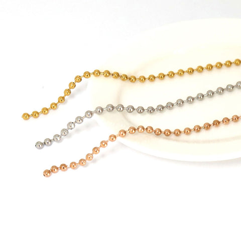 SG.571 // Surgical Steel 3.2mm Ball chain [Siver, Gold, RoseGold], 90cm