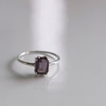 [ 925 Sterling silver ] Purple Square Silver Ring