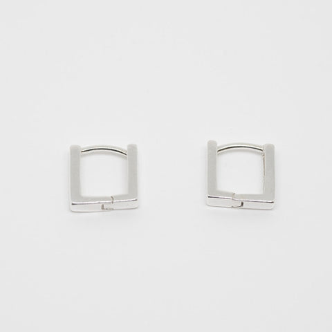 [ 925 Sterling silver ] Mini Square One Touch Silver Earring