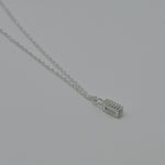 [ 925 Sterling silver ] Blue Baguette Rope Chain Silver Necklace