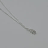 [ 925 Sterling silver ] Blue Baguette Rope Chain Silver Necklace