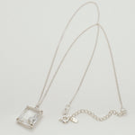 [ 925 Sterling silver ] Big Square  Pendant Silver Necklace