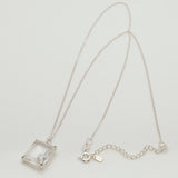 [ 925 Sterling silver ] Big Square  Pendant Silver Necklace