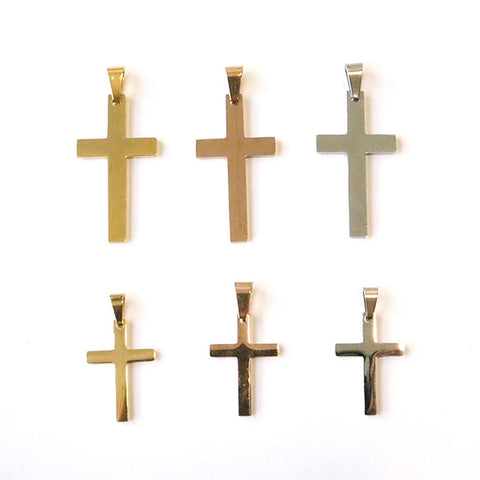 SG.524 // Surgical Steel Cross Pendant [Siver, Gold, Rose Gold], 1 pc