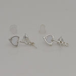 [ 925 Sterling silver ]  Heart Two Way Silver Earring