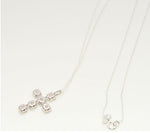 [ 925 Sterling silver ] Cubic Cross Pendant Silver Necklace