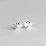 [ 925 Sterling silver ] 925 Silver Waterdrop Wide Ring One-Touch Earrings