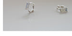 [ 925 Sterling silver ] Crystal Baguette One-Touch Earring