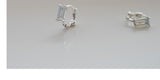 [ 925 Sterling silver ] Crystal Baguette One-Touch Earring