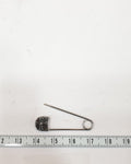 SG.078 // Surgical Steel Chrome Safety Pin Pendant , 2 Pc