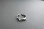 [ 925 Sterling silver ] Square Design Chain Open Silver Ring
