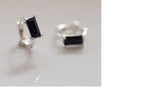 [ 925 Sterling silver ] Black Baguette One-Touch Earring