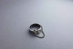 [ 925 Sterling silver ] Heart Point Chain Open Silver Ring