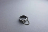 [ 925 Sterling silver ] Heart Point Chain Open Silver Ring