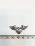 SG.100 // Surgical Steel Wing Heart Pendant , 2 Pc