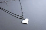 [ 925 Sterling silver ] Mix Chain Heart Pendant Silver Necklace