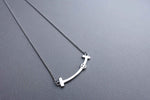 [ 925 Sterling silver ] Smile Stick Pendant Silver Necklace