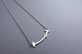 [ 925 Sterling silver ] Smile Stick Pendant Silver Necklace