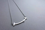 [ 925 Sterling silver ] Smile Stick Pendant Silver Necklace