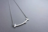 [ 925 Sterling silver ] Smile Stick Pendant Silver Necklace