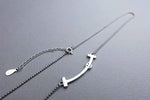 [ 925 Sterling silver ] Smile Stick Pendant Silver Necklace