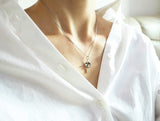 [ 925 Sterling silver ] Cross&Ring Pendant Silver Necklace