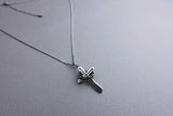 [ 925 Sterling silver ] Cross&Ring Pendant Silver Necklace