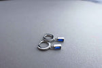 [ 925 Sterling silver ] Blue Cubic Silver Earring