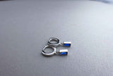 [ 925 Sterling silver ] Blue Cubic Silver Earring