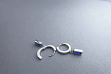 [ 925 Sterling silver ] Blue Cubic Silver Earring