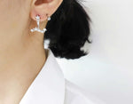 [ 925 Sterling silver ] Star Design Drop Silver Earring