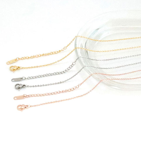 SG.568 // Surgical Steel 1.5 mm necklace chain finished [Siver, Gold, RoseGold], 1 pc