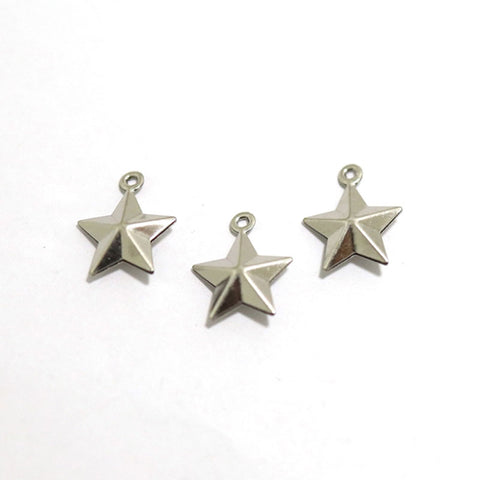 SG.532 // Surgical Steel 3D Star  pendant [Siver], 1 pc