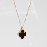 [ 925 Sterling silver ] Black Clover Pendant Silver Necklace