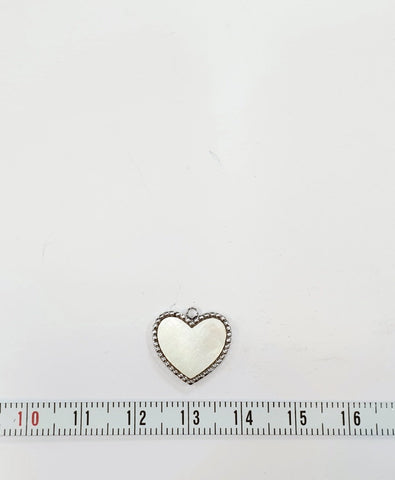 SG.086 // Surgical Steel Pearl Dot Heart Pendant , 2 Pc