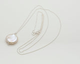 [ 925 Sterling silver ] Baroque Pearl Pendant Silver Necklace