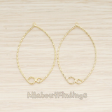 PD.1721 // Rope Textured Circle in Oval Link Pendant, 2 Pc