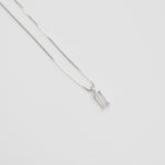 [ 925 Sterling silver ] Crystal Baguette Silver Necklace