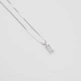 [ 925 Sterling silver ] Crystal Baguette Silver Necklace