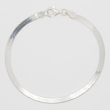 [ 925 Sterling silver ] Flat Snake Chain Silver Bracelet